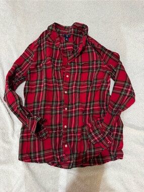 GAP Red Plaid Button-Up Shirt